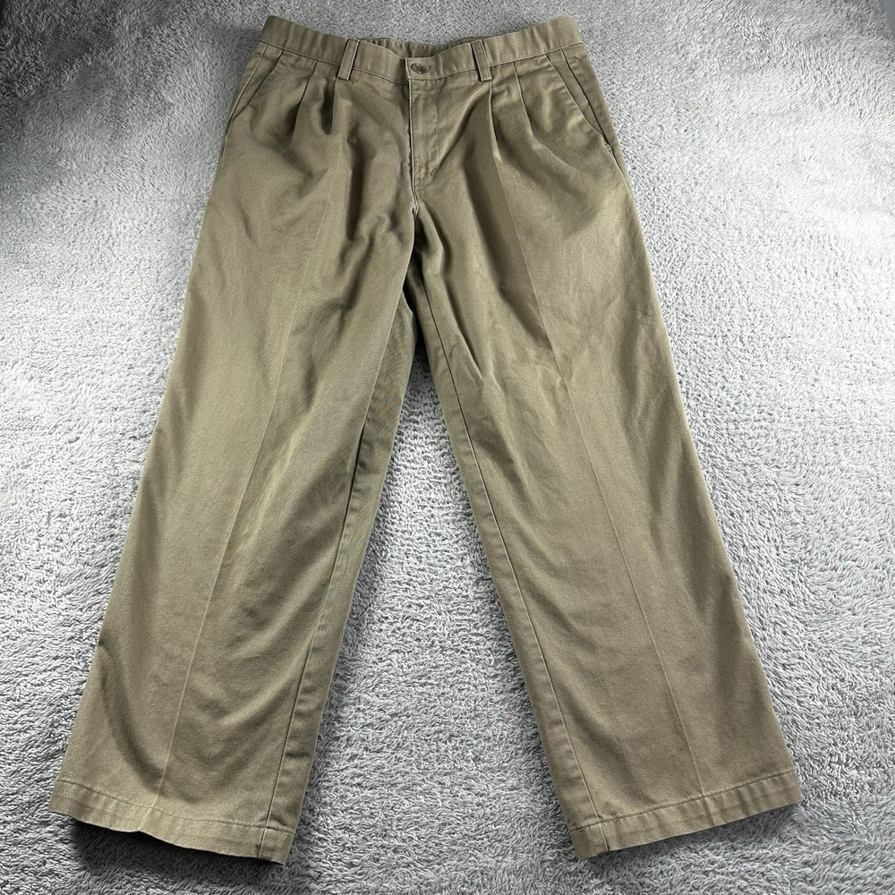 Vintage Dockers Chino Pants Mens 34x29 (32x27) Pleated Khaki Stretch Waist Y2K